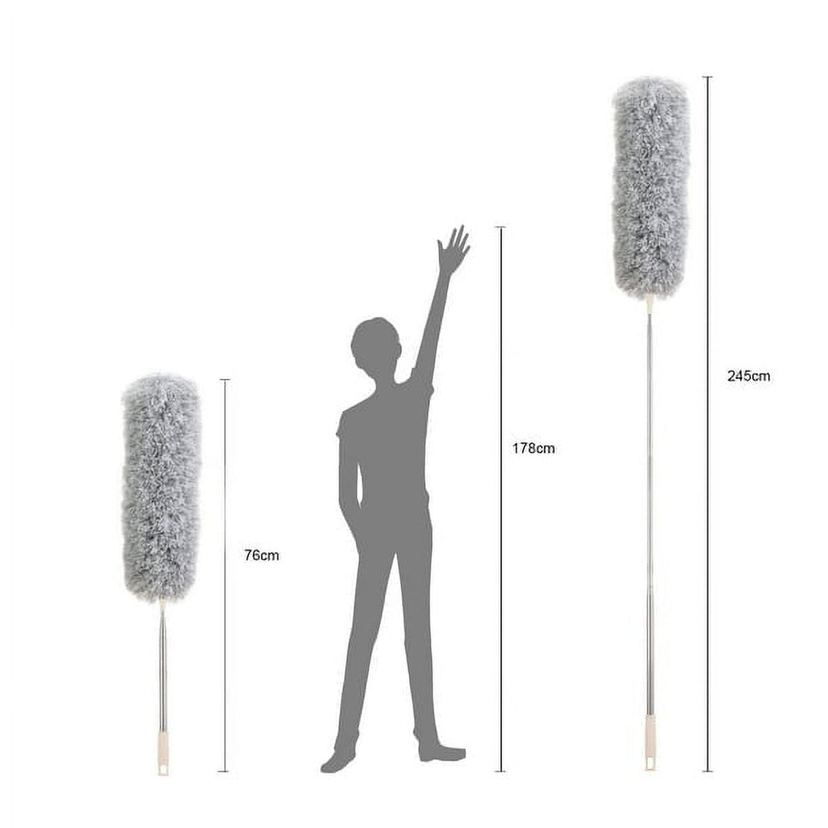 Long Handle Microfiber Grey Duster