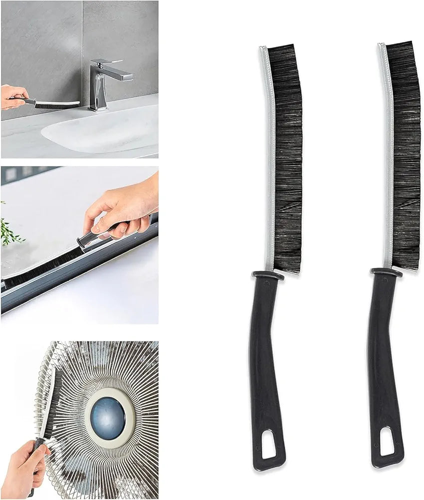 Gap Cleaning Brush, Long Slit Brush, Scrub Brushes for Cleaning, Stiff Bristles Brush for Window Track, Shower, Kitchen Cleaning (Pack of 2pcs)