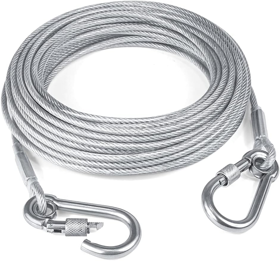 Stainless Steel Wire Rope Clothesline 5 Meter with Metal Hooks