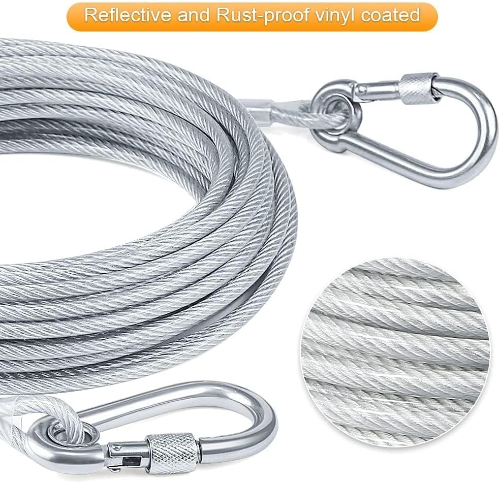 Stainless Steel Wire Rope Clothesline 5 Meter with Metal Hooks