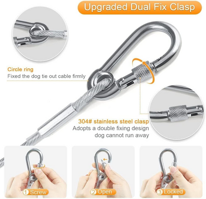 Stainless Steel Wire Rope Clothesline 5 Meter with Metal Hooks