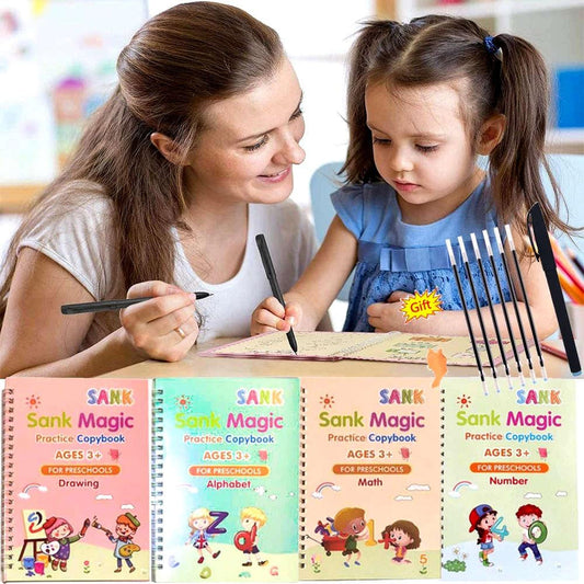 Sank Magic Book For Kids - 4 Books +1 Pen +10 Refill