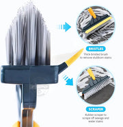 2 in 1 Floor Cleaning Brush with Wiper and Long Handle