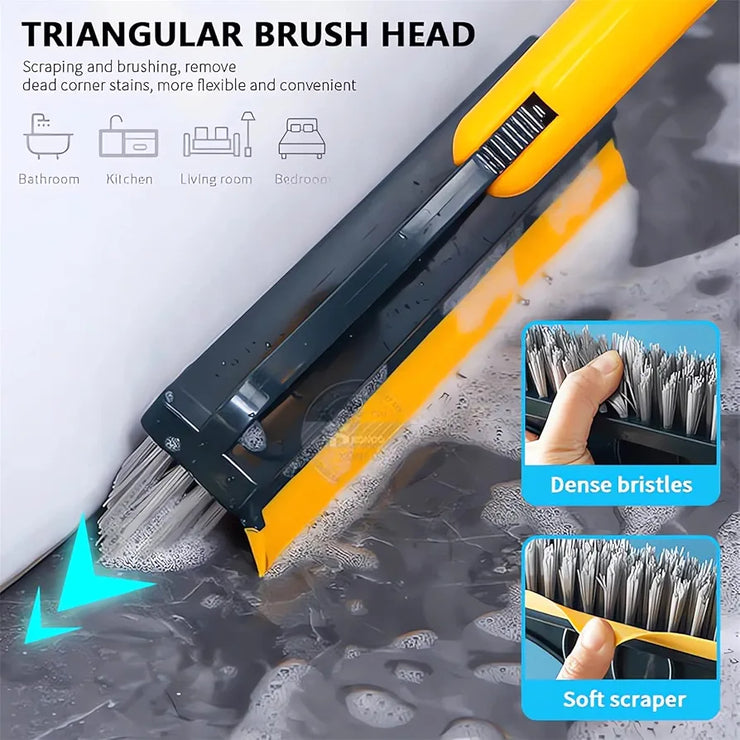 2 in 1 Floor Cleaning Brush with Wiper and Long Handle