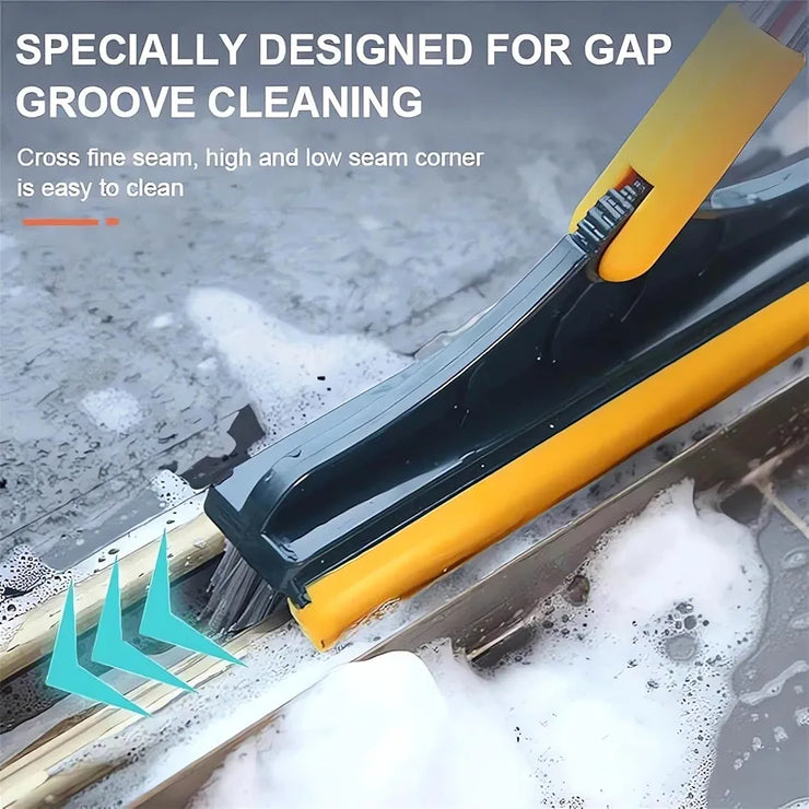 2 in 1 Floor Cleaning Brush with Wiper and Long Handle
