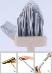 2 in 1 Floor Cleaning Brush with Wiper and Long Handle