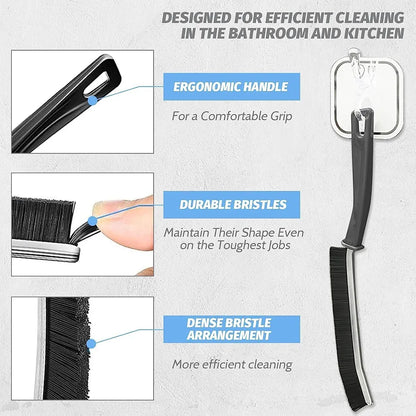 Gap Cleaning Brush, Long Slit Brush, Scrub Brushes for Cleaning, Stiff Bristles Brush for Window Track, Shower, Kitchen Cleaning (Pack of 2pcs)