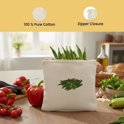 Reusable Cotton Vegetable Storage Bag (Pack OF 3pcs)